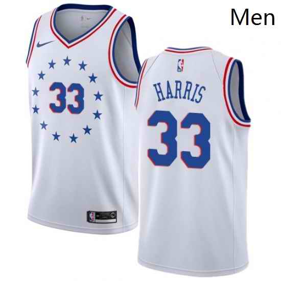 Mens Nike Philadelphia 76ers 33 Tobias Harris White NBA Swingman Earned Edition Jersey